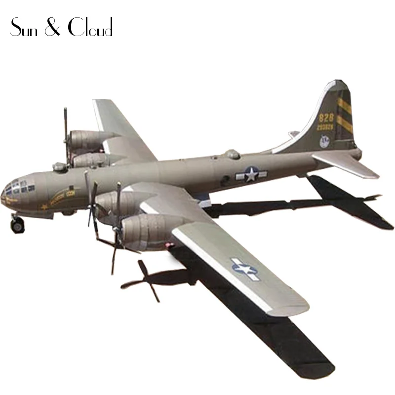 1:47 DIY 3D B29 suперфоtress бомбардировщик самолет Бумажная модель Сборка ручная работа