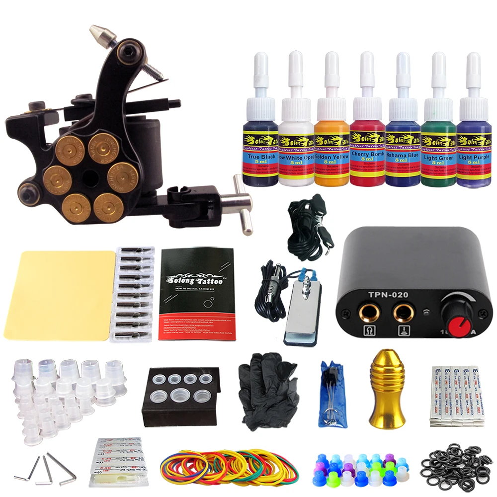Stigma Complete Tattoo Kit 1 Gun Coil Machine Sets 7 Inks TK105-35 | Красота и здоровье