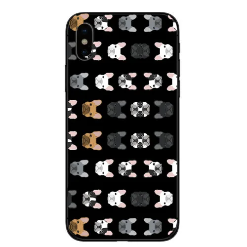 TPU Casos de telefone Buldogue Frances Arte Para iphone X XR XS MAX 8 7 6 5 4 Бостон-терьер собака Роза силиконовый Suave Fundas Coque - Цвет: TPU