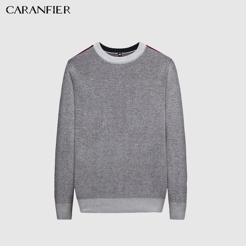 CARANFIER Sweater Men Cotton O-neck Pullover Base Roupas Wild Knit Classic Clothes Turret Chompas Para Hombr | Мужская одежда