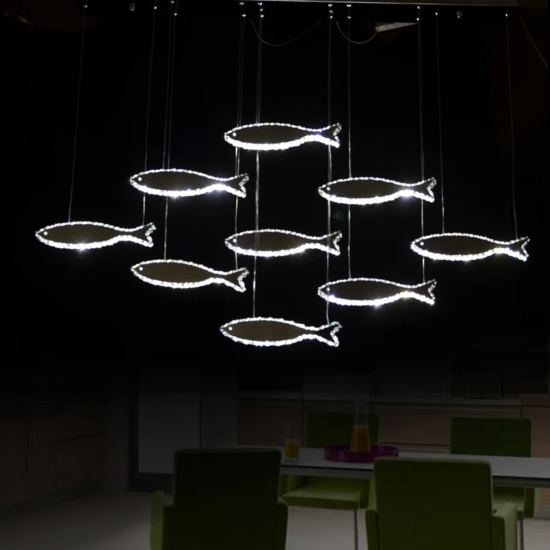 Restaurant Simple Annual Fish Lamp Nordic bedroom shopcase LED fish pendant lamps Modern Creative suspension Light Lampada | Освещение
