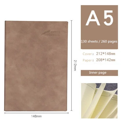 I 260pages Bullet Journal, записная книжка, канцелярские товары, кожа, деловая запись для совещаний, А5, бумажный дневник, блокнот для планировщиков, школьная программа, подарок, офис - Цвет: I 260pages