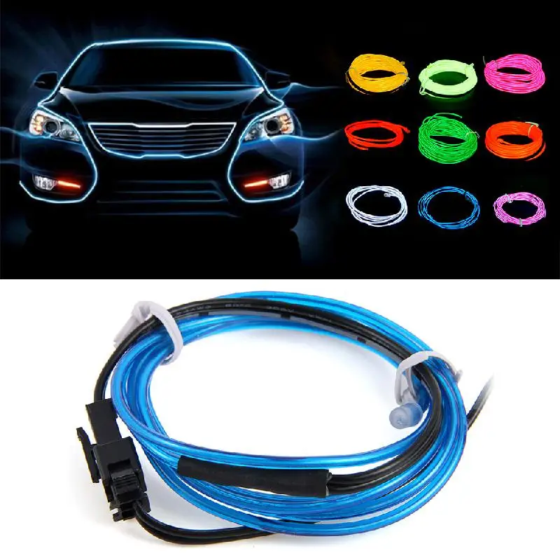 CARCHET 5 м/15 футов неоновая Светодиодная лента EL String Battery case drive Decoration автомобильные