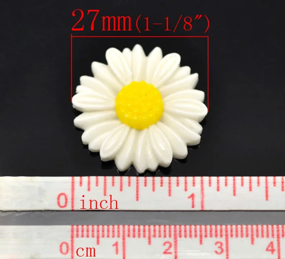 DoreenBeads Resin Embellishments Findings Flower Ivory 27.0mm(1 1/8&quot) x 3 PCs 2015 new | Украшения и аксессуары