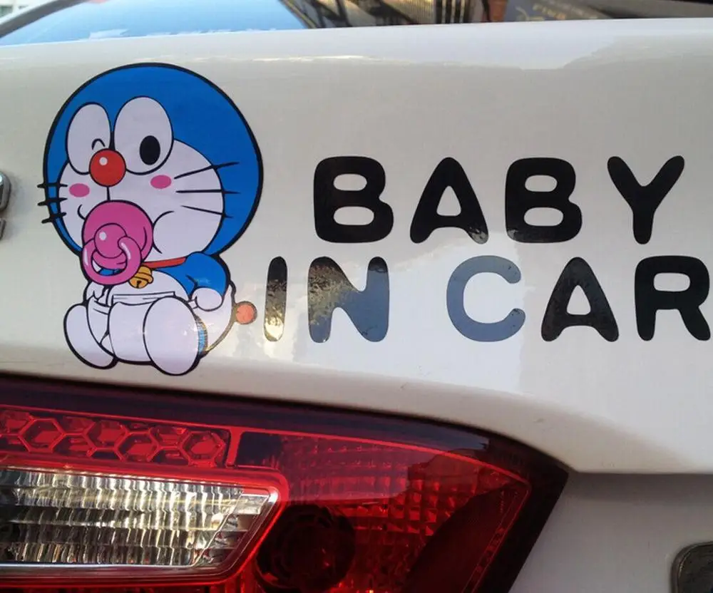 2 шт./лот DORAEMON наклейки на автомобиль ребенок в машине предупреждающие
