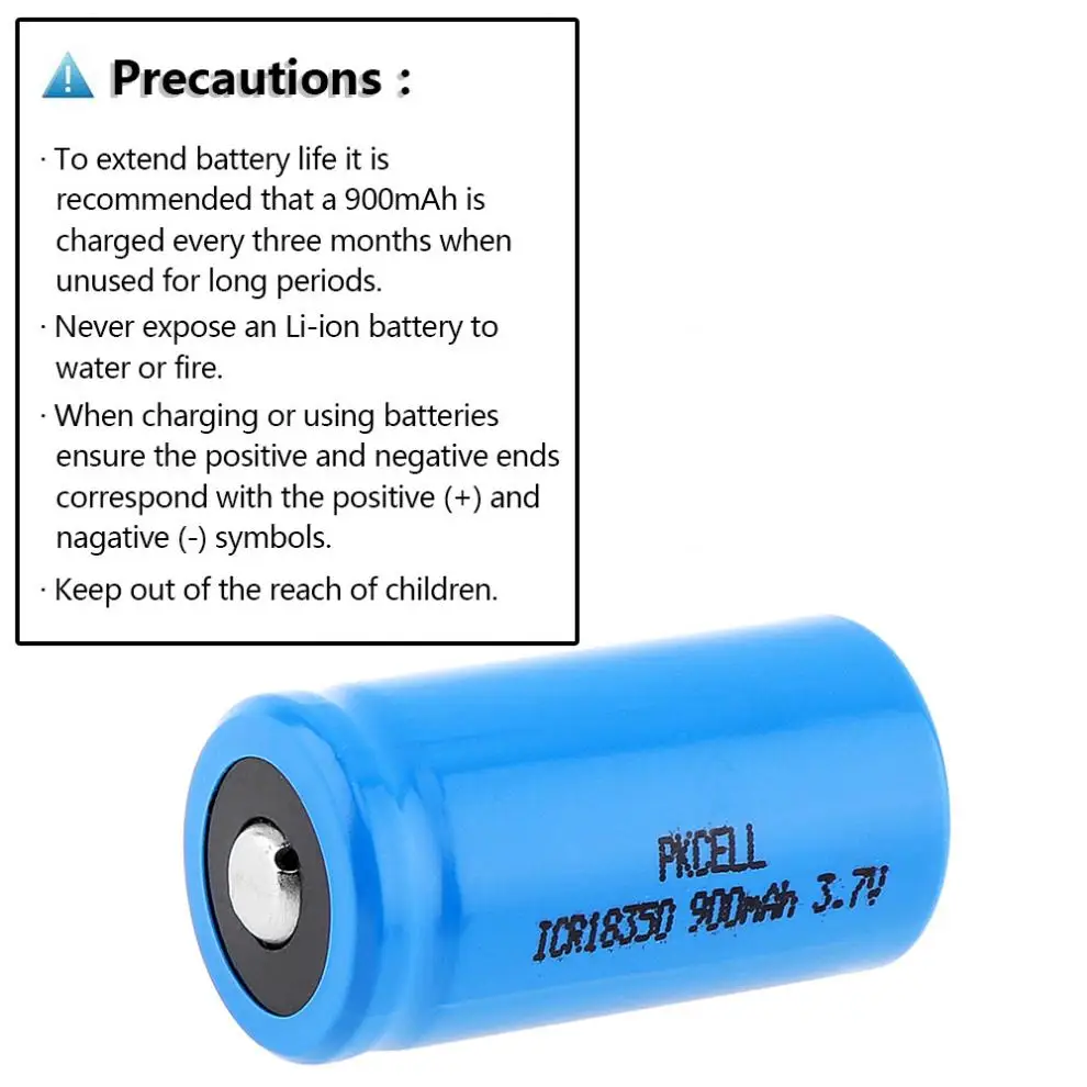 2 шт./лот PKCELL 900mAh 3 7 V ICR 18350 литий-ионная аккумуляторная батарея с 1000 циклами для