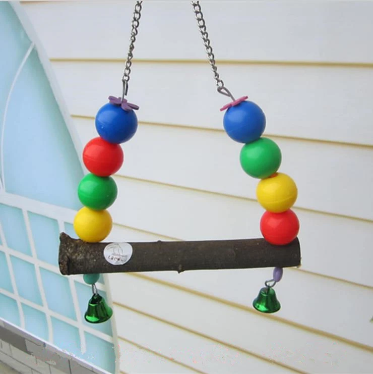 Деревянная птица игрушка качели укуса попугай игрушки стоят лестница для