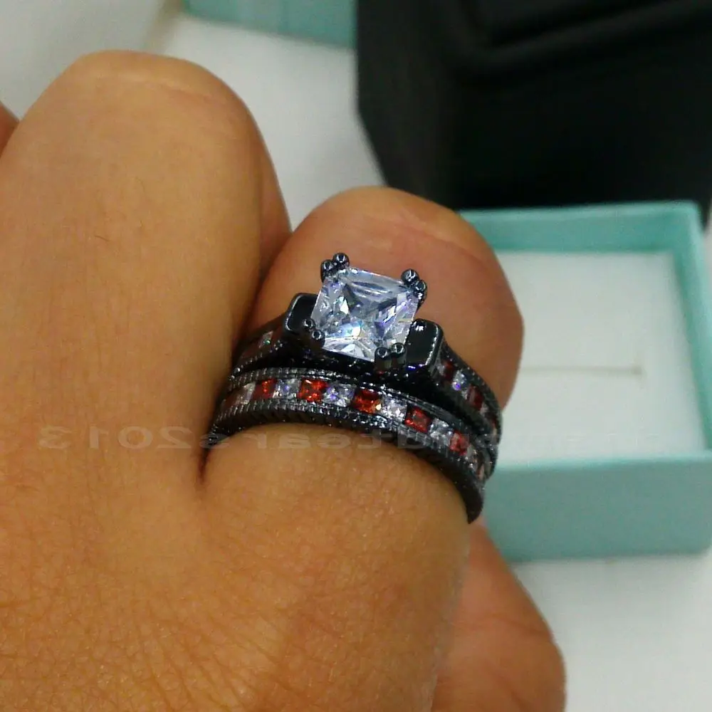 Size5-11 Ретро Горячая Распродажа ювелирных изделий 14kt черный золотой заполненный