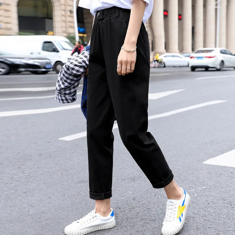 

New Summer Cotton Harem Pants Women Trousers Loose Casual Solid Color Elastic Waist Pantalon Femme Plus Size Bottoms Capris B022