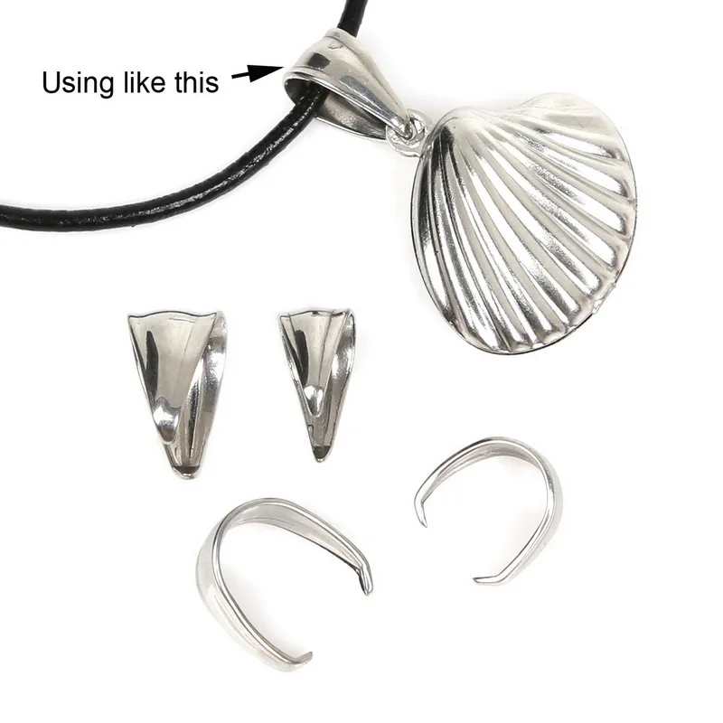 

New Arrival 60pcs/pack Stainless Steel Pendant Clips Pendant Clasps Pinch Clip Bail Pendant Connectors DIY Jewelry Findings