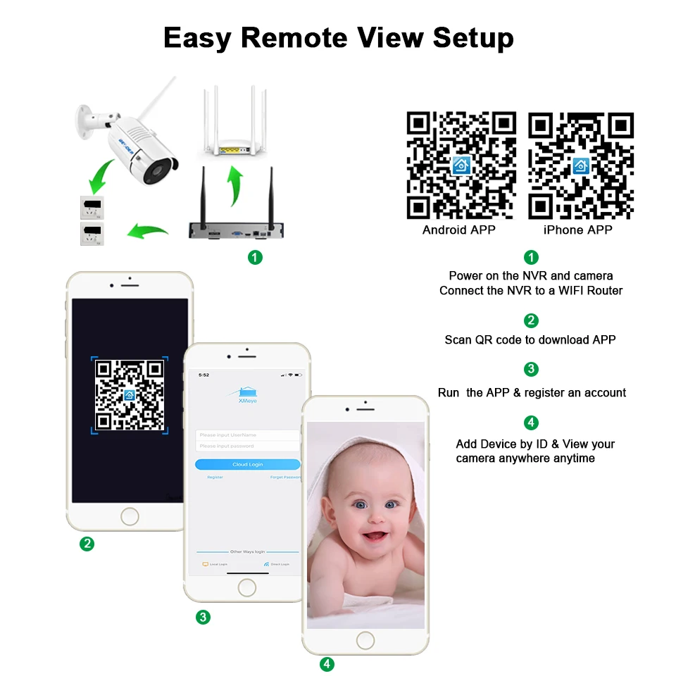 Besder 4CH Wifi CCTV система HD 720 P/960 P Дополнительный комплект видеонаблюдения XMEye P2P Металлический Чехол Водонепроницаемая беспроводная камера беспроводное наблюдение