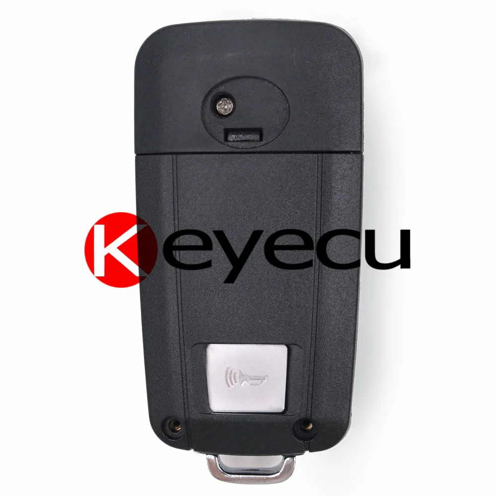 Keyecu складной пульт дистанционного ключа чехол Fob 2 + 1 кнопка для hyundai Tucson ix35 2005-2013 |