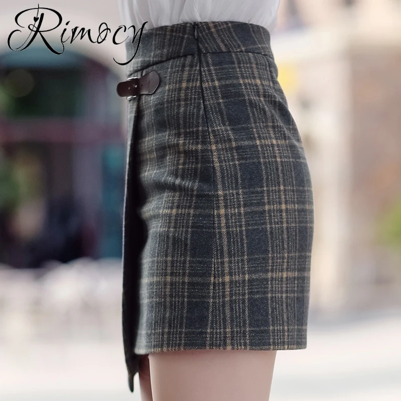 Rimocy Весна 2018 г. Новые Модные женские короткие юбки Женская Повседневная Высокая