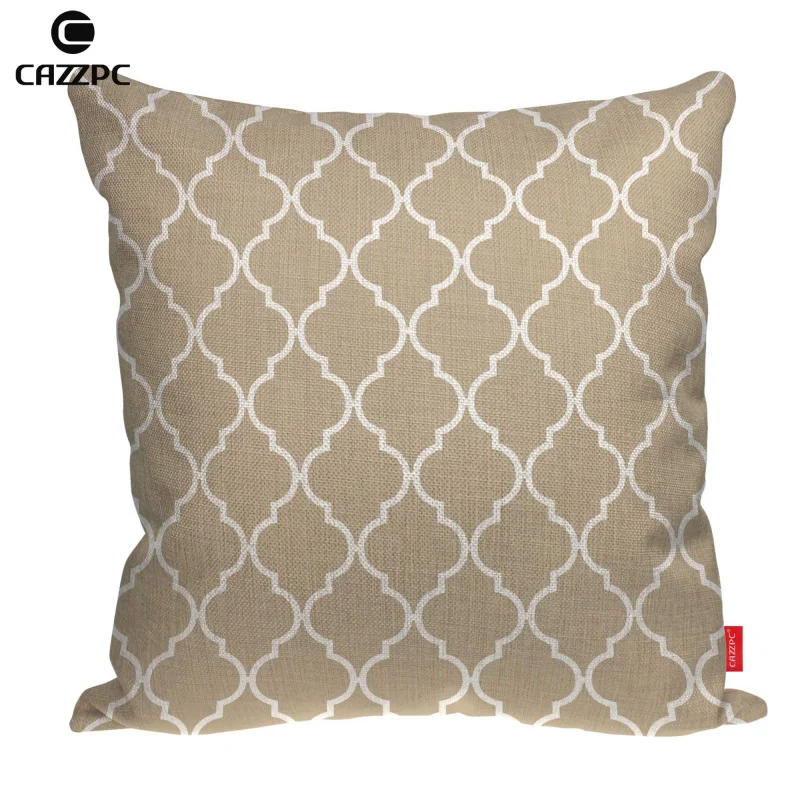 Бежевый и Белый Коралл Четырехлистник геометрическим принтом белье автомобиля