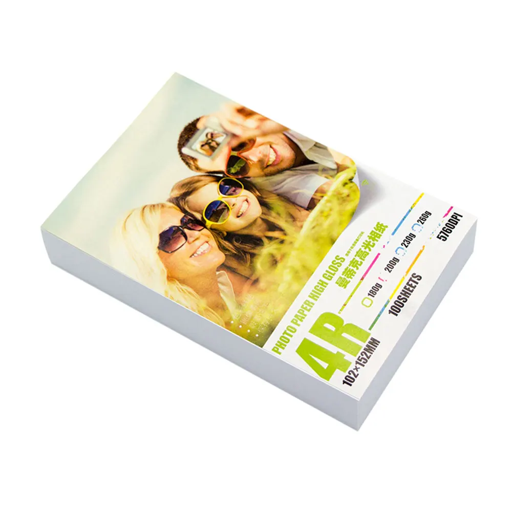 5R Photo Paper Glossy Printer Photographic High-gloss paper for Inkjet Office Supplies 100 Sheets /Pack | Канцтовары для офиса и