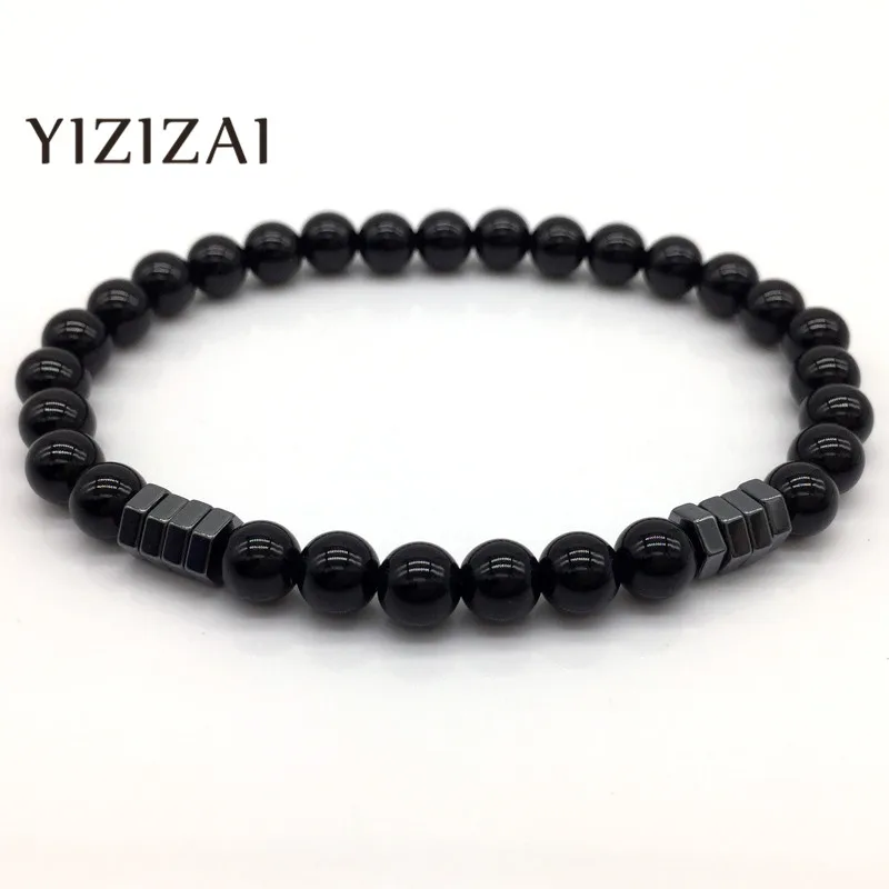 YIZIZAI новинка модный браслет с камнями и бусинами мужские ювелирные изделия 6 мм