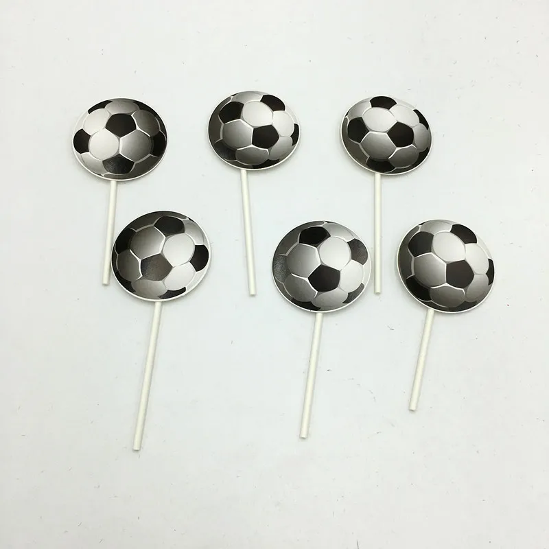 12 шт./лот футбольные Экологичные палочки для торта украшения десертные вечерние