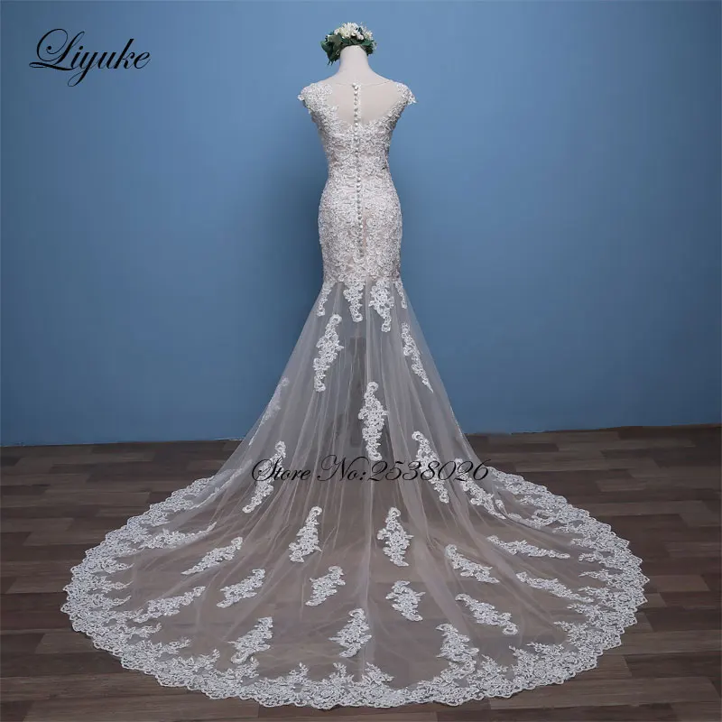 Роскошное Тюлевое свадебное платье русалка без рукавов с чудесной аппликацией