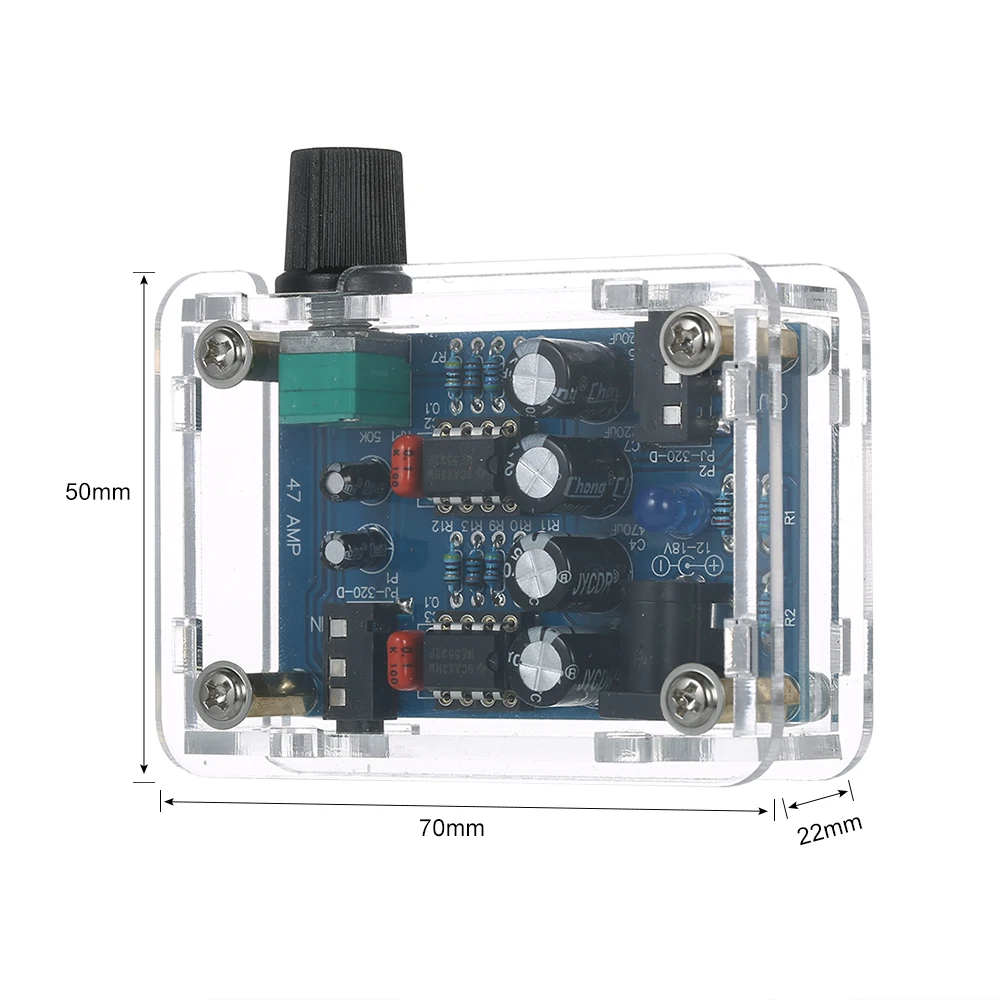 47 Amp NE5532 Hi-Fi Headphone DIY Amplifier Kit with Transparent Housing DC9V-18V good sound quality | Инструменты