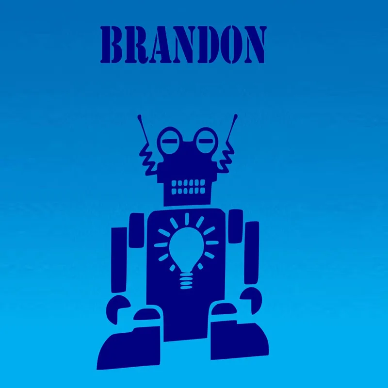 Customized Name Robot Wall Stickers Home Decor DIY Removable Decals Vinyl Kids Room | Дом и сад
