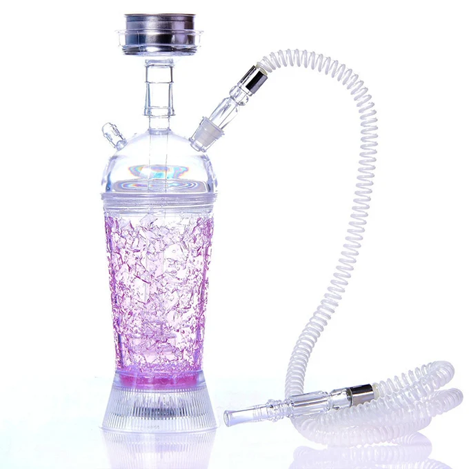 Purple QMJHVX набор акриловых чашек для кальяна со светодиодной подсветкой, трубка для кальяна, Chicha Narguile Seti Cachimbas, кальян, электронный кальян, Pipas Para - Цвет: Purple