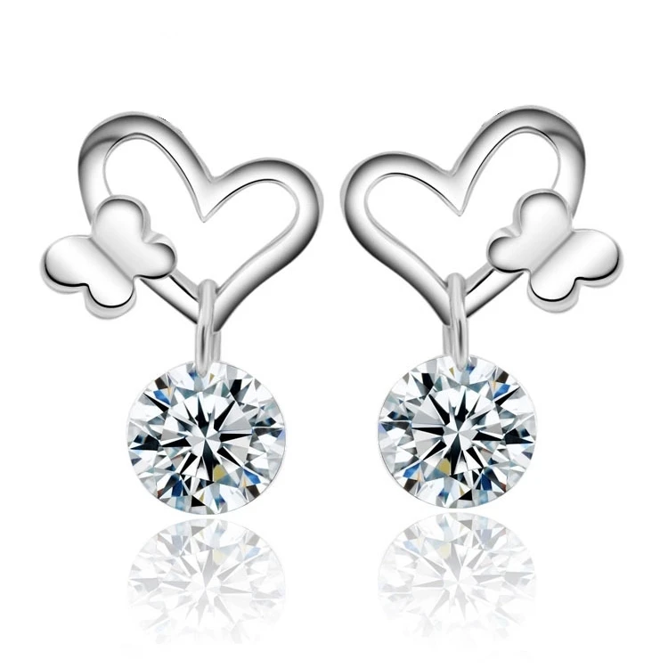 Оптовая продажа корейские модные роскошные серьги с кристаллами маленькие