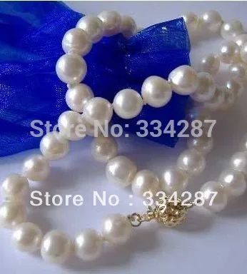 

Красиво! 8-9 мм белый, акойя культивированный жемчуг ожерелье 18"