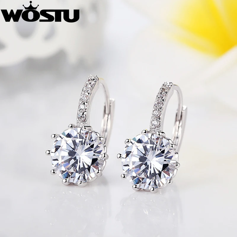 Женские серьги кольца серебристого цвета с фианитом 1 см|hoop silver earrings|earrings for women