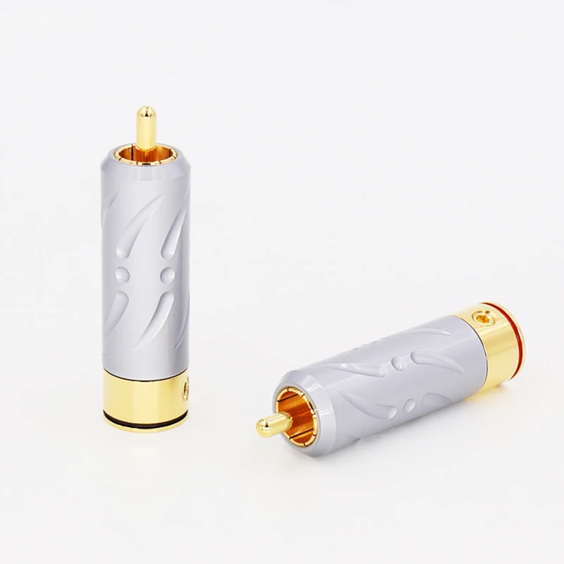 HI-End VR109G RCA Plug Позолоченные паяльные разъемы, аудиокабель