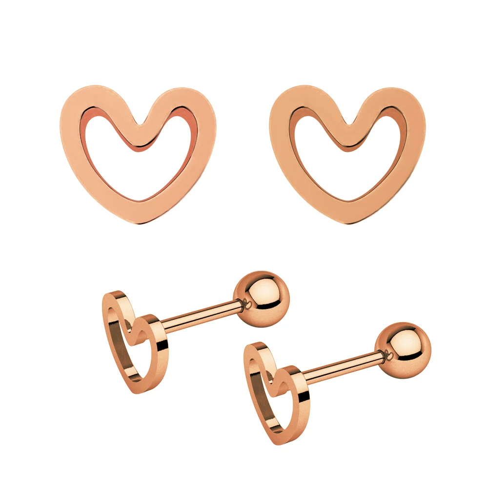 1 шт. 16 г новые полые серьги в форме сердца любовь Милая пирсинг хряща Козелок Уха