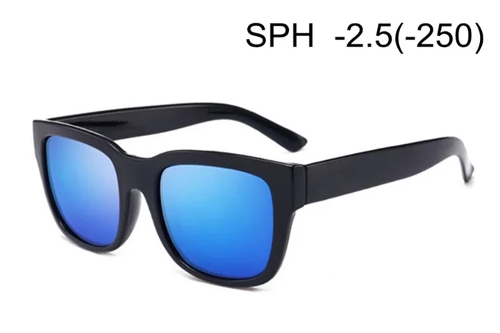 -2.5 (-250) SUMONDY SPH-1-1,5-2-2,5-3-3,5-4 солнцезащитные очки с диоптриями для близорукости для женщин и мужчин синее зеркало по рецепту солнцезащитные очки Конечный продукт UF38 - Цвет линз: -2.5 (-250)