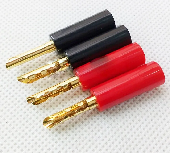 

free shipping 20pcs Copper Gold plated Sawtooth Plastic Banana plug Audio Jack Socket Connector