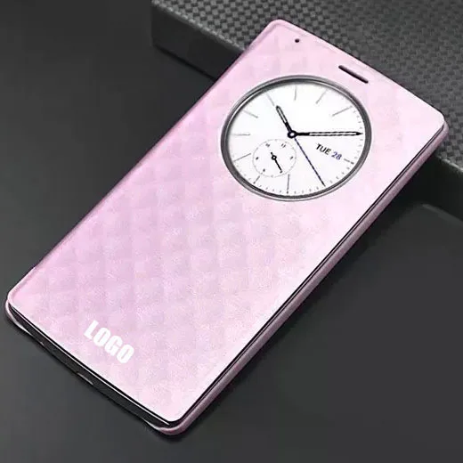 Официальный чехол для LG G4 Quick Circle роскошный флип-чехол для LG G4 чехол F500 H810 NO: G402 - Цвет: Розовый