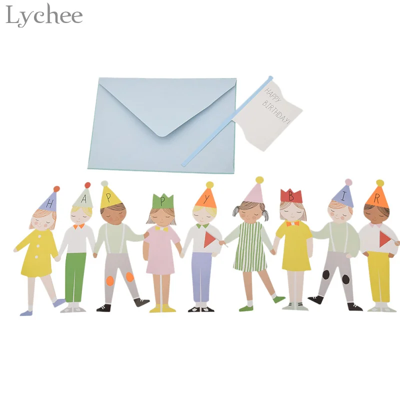 Lychee ручной работы 3D поздравительная открытка с днем рождения подарок для детей