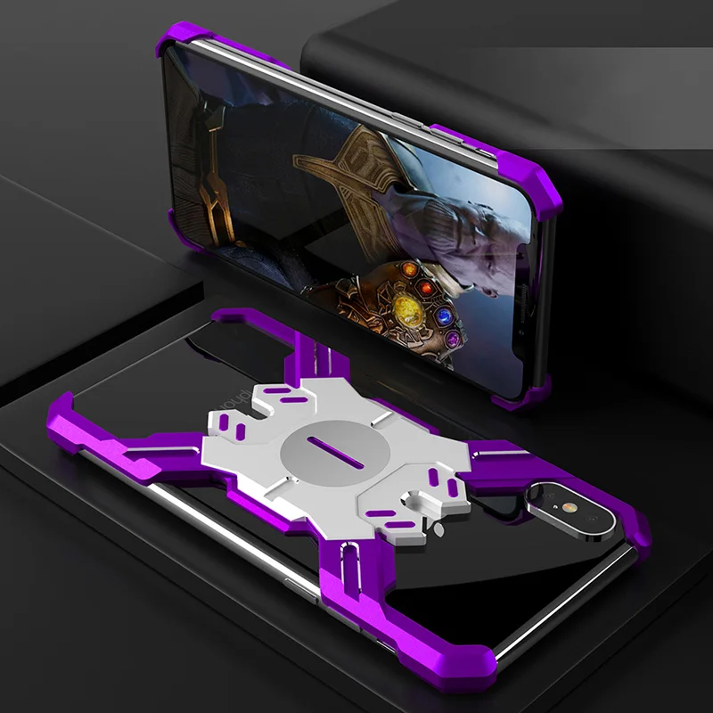 Purple Для iPhone XS Max чехол Роскошный милый жесткий металлический алюминиевый сплав противоударный защитный бампер чехол для телефона для iPhone XR задняя крышка - Цвет: Purple