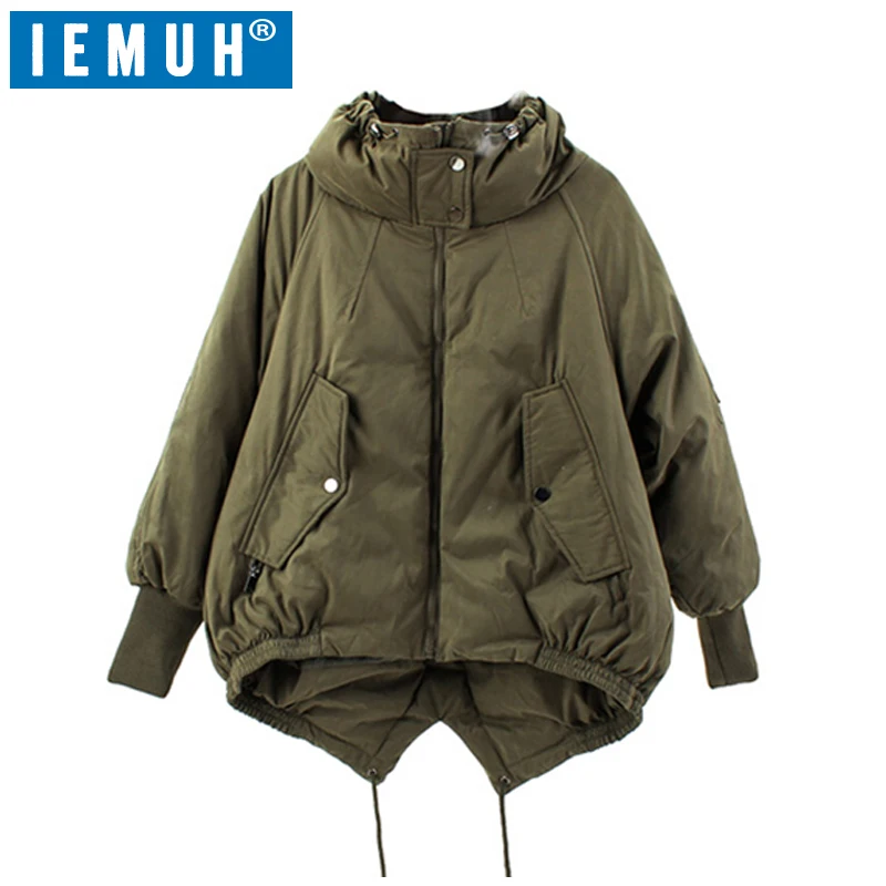 IEMUH зимний женский пуховик серый утиный пух теплое пальто тонкий цветочный тигр