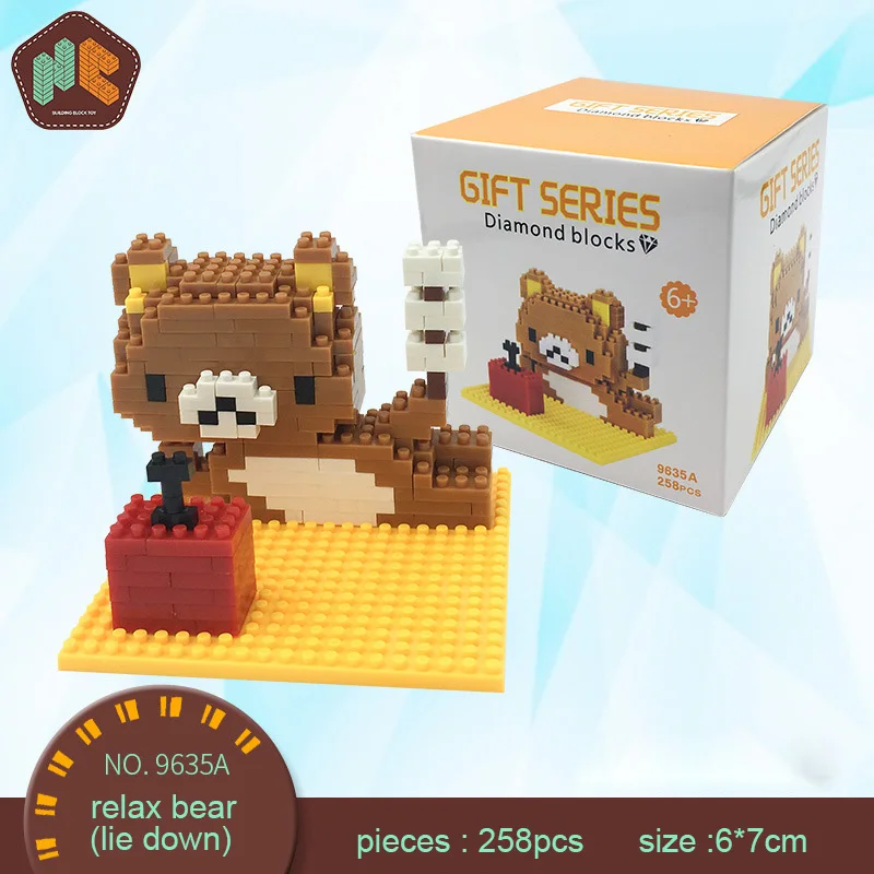 HC мини алмазные строительные блоки кирпичи один Rilakkuma Медведь черепаха аниме