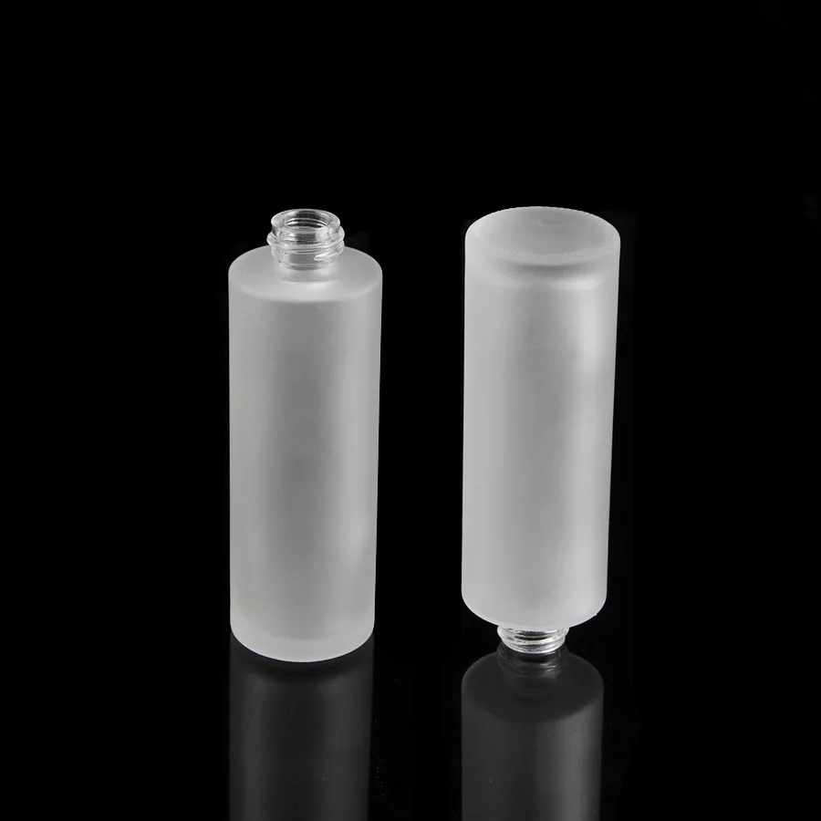 80 мл матовое прозрачное стекло лосьон косметический насос бутылка белый LID-6PCS/лот