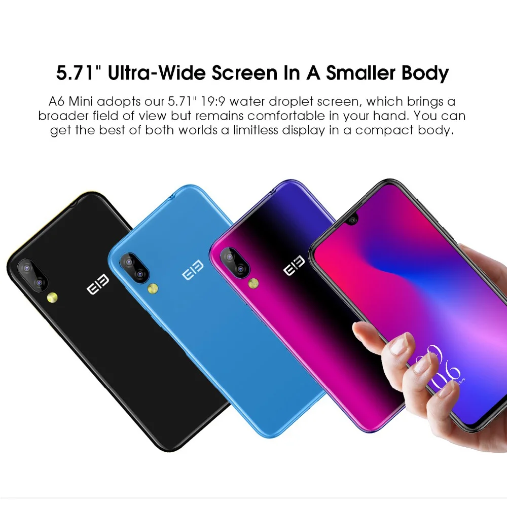 Elephone A6 Mini Android 9 0 MT6761 четырехъядерный смартфон 5 71 дюймов экран капли HD + 4 ГБ 32 ГБ/64