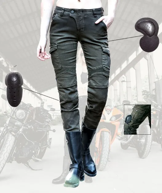 

Leisure uglyBROS Featherbed jeans Ms. motorcycle pants retro motorcycle riding pants scooter moto motorbike jeans