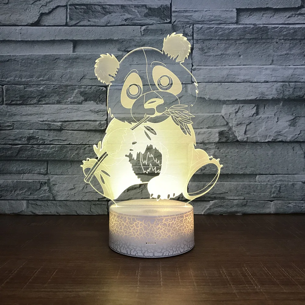 

Panda 3D LED RGB Night Light 7 Color Change Desk Light Action Figures 280 Boys Girls Christmas Toys