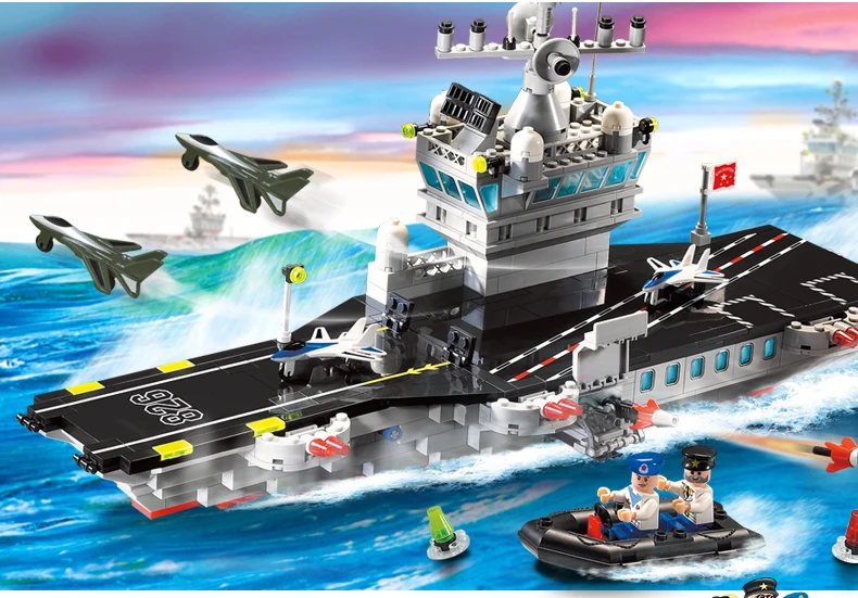 Модель Строительство комплекты Совместимость с lego city военный авианосец 778 3D