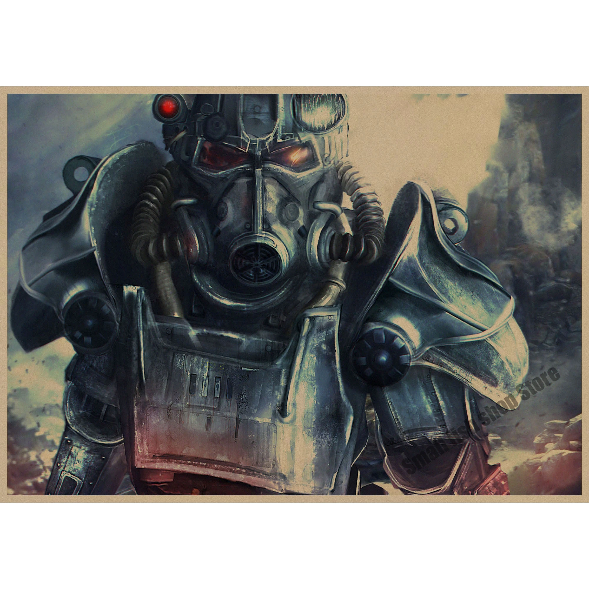 Лиловый Fallout 3 4 Игра ретро плакат, крафт-бумага для бара кафе домашний декор живопись Наклейка на стену - Цвет: Лиловый