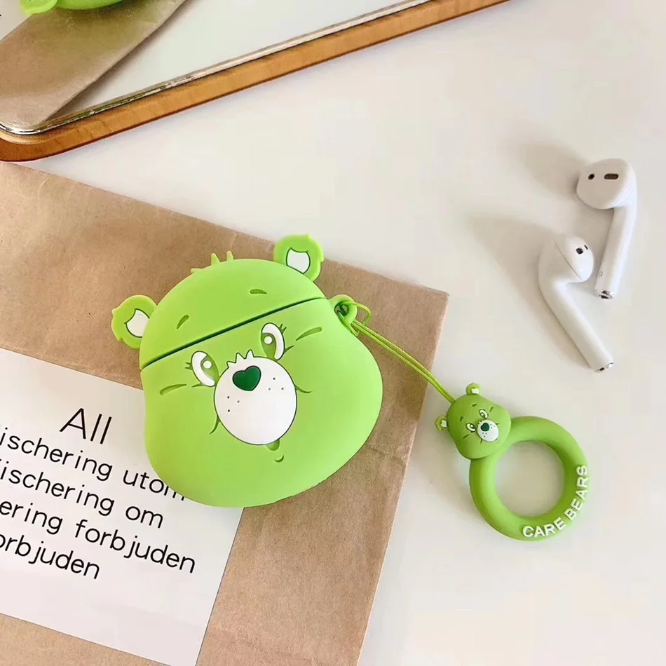296H 3D чехол для наушников AirPods 2 чехол силиконовый милый мультяшный Чехол для Камеры Apple Air Pods милые наушники с сердцем аксессуары ремешок - Цвет: 296H