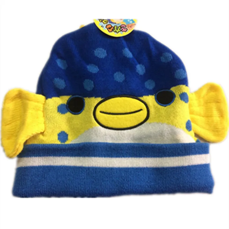 

new Cartoon Cute animals ocean fish Clownfish Hat Knitting Cotton Wool Cap Winter Warm Ear protection caps Fleece Lining Beanies