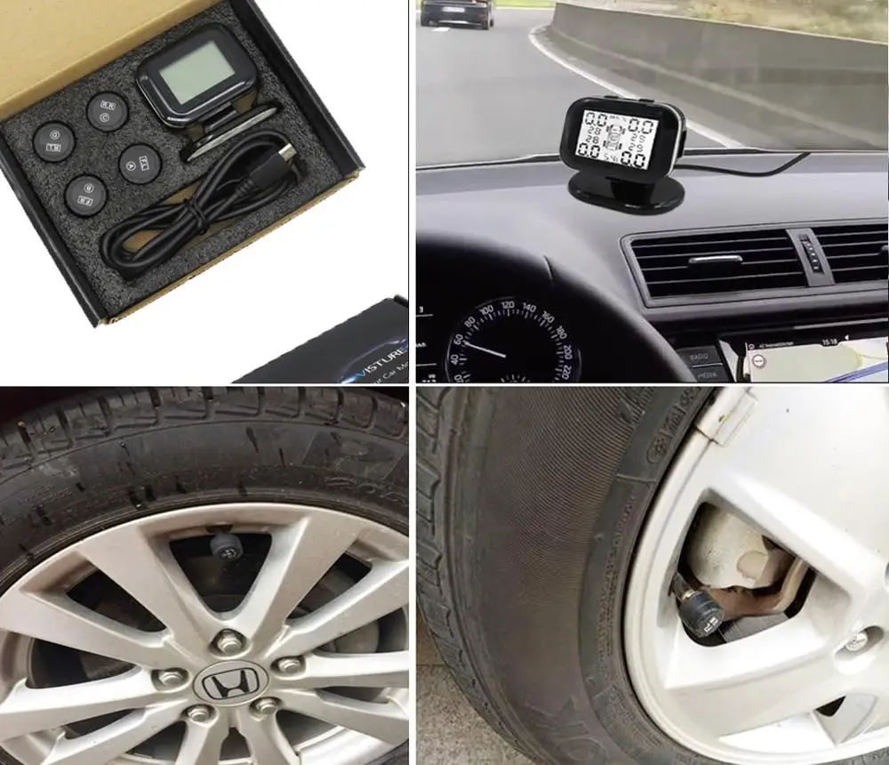 Visture TPMS автомобильная система контроля давления в шинах с зарядным устройством USB