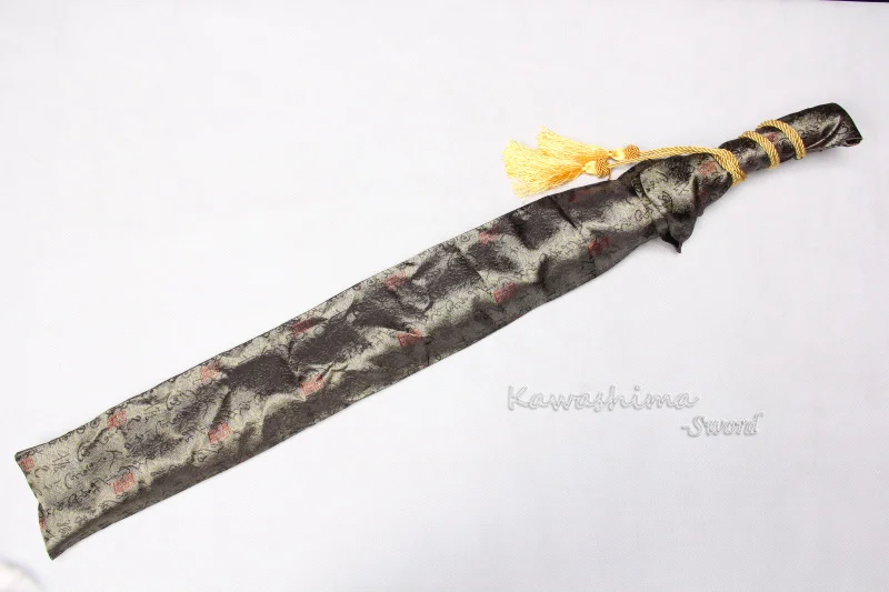 Японский самурайский меч шелковая сумка Глубокий серый цвет вышитые античные