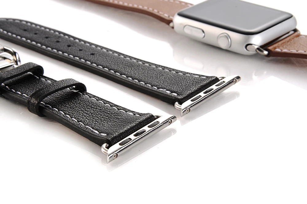 Развертываемая застежка ремешок для наручных часов Apple watch, версии 4 44 мм 40 мм кожаный ремешок для наручных часов iwatch, correa, 42 мм/38 мм/4/3/2/1 ремешок на запястье