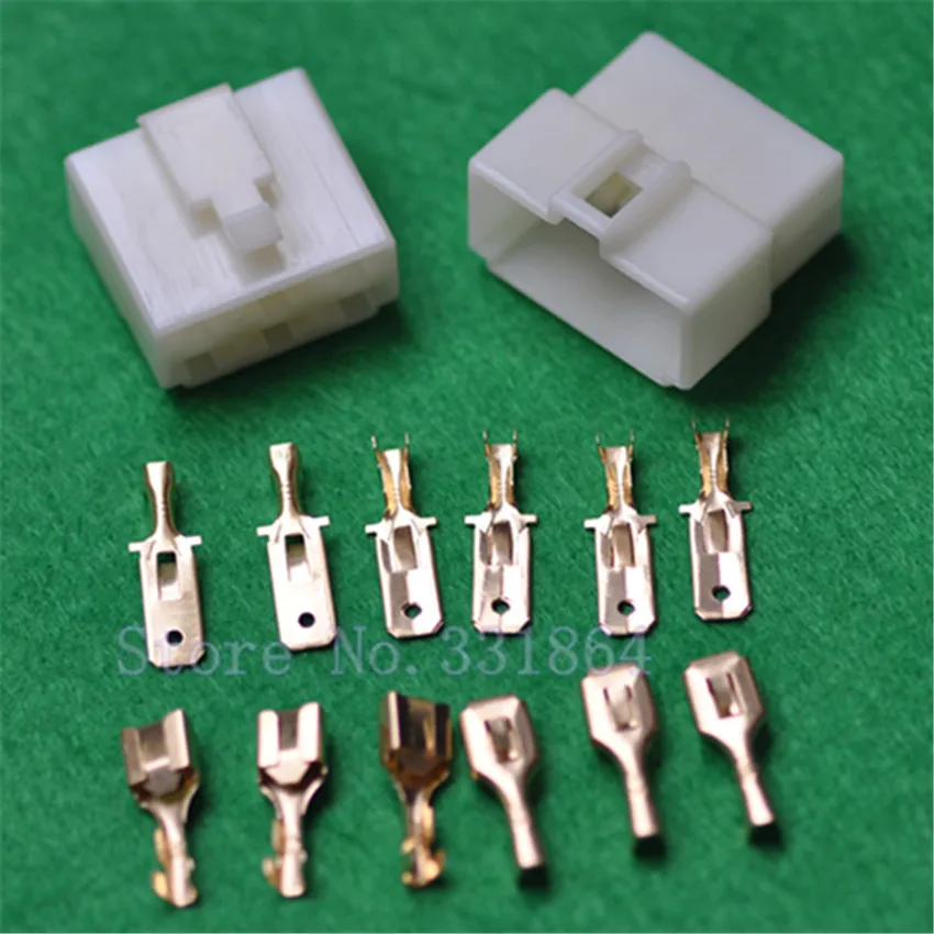 Бесплатная доставка 6.3 мм обжимной терминал Автомобильный разъем 6 P