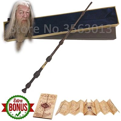Professor Dumbledore Оригинальная версия качество металлический сердечник Делюкс COS Дамблдор Волшебная палочка волшебная палочка с подарочной коробкой пакет Hp - Цвет: Professor Dumbledore